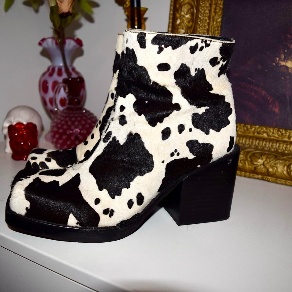Jeffery Campbell Cow Print Boots